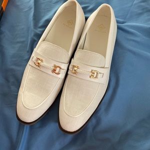 White Milano mens summer shoes, size 14